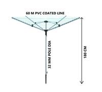 Vivo 60M 4 Arm Pvc Coated Rotary Airer