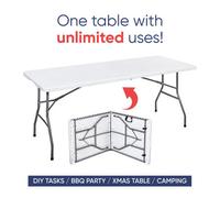 Vivo 6Ft Folding Table Trestle Camping Party Picnic Bbq Market Stall Garden Portable