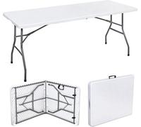 Vivo 6Ft Trestle Folding Table Indoor Outdoor Garden Plastic Picnic Bbq Catering