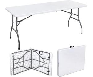 Vivo 6Ft Trestle Folding Table Indoor Outdoor Garden Plastic Picnic Bbq Catering