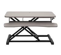 VIVO 81 cm Desk Converter, K Series, Height Adjustable Sit to Stand Riser, Dual Monitor and Laptop Workstation with Wide Keyboard Tray, Gray Top,