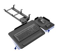 VIVO Adjustable 27 x 12 inch Under Desk Keyboard Tray with 2-Part Tilting Design, Ergonomic Under Table Mount with Padding, Black, Mount-KBTM1
