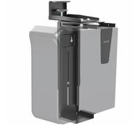 VIVO Adjustable Clamp-On Desk 3.5” to 7.8” Wide Office PC Mount, Computer Case CPU Holder with Swivel Action and Secure Locking, Black, MOUNT-PCC1S