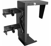 VIVO Adjustable Clamp-on Desk Leg Large PC Mount, Under Desk CPU Storage, Computer Case Holder with Tool-Free Installation, Black, Mount-PCLC1