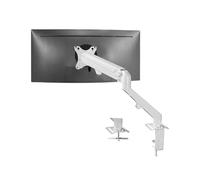 VIVO Articulating Single 17 to 27 inch Pneumatic Spring Arm Clamp-on Desk Mount Stand | Fits 1 Monitor Screen with Max VESA 100x100, White (STAND