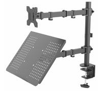 VIVO Black Fully Adjustable 13 to 32 inch Single Computer Monitor and Laptop Desk Mount Combo, Stand with Grommet Option, Fits up to 17 inch Laptops