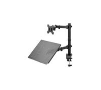 VIVO Black Fully Adjustable 13 to 32 inch Single Computer Monitor and Laptop Desk Mount Combo, Stand with Grommet Option, Fits up to 17 inch Laptops