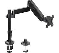 VIVO Black Heavy Duty Articulating Single Pneumatic Spring Arm Desk Mount Stand, Fits Standard and Large Ultrawide Monitor Screen up to 35 inches with Maximum VESA 200x100, STAND-V101H