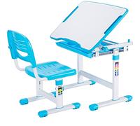VIVO Blue Height Adjustable Childrens Desk and Chair Set, Kids Interactive Workstation, DESK-V201B