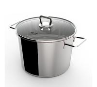 Vivo by Villeroy & Boch CW0528 Stainless Steel Cooking Pot - 24cm/3.2L Casserole Pot, Stockpot with Glass Lid, Induction Hob Suitable Soup Pan, Non-Stick, Twin Stay Cool Handles, Mirror Polish Body