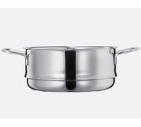 Vivo by Villeroy & Boch CW0567 Steamer Insert - Steaming Pan Suitable for 20 cm Stockpots and Saucepans, Steaming Basket Tray Vegetables, Fish, Chicken, Wide Easy Grip Stainless Steel Twin Handles