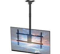VIVO Ceiling TV Mount for 43 to 86 inch Screens, Telescoping Height Adjustment with 3ft Extension Pole, Fits Pitched/Vaulted Roof, Holds 132 lbs, Black, MOUNT-VC86-3