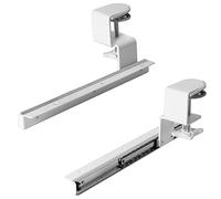 VIVO Clamp and 12 inch Rail Set for DIY Custom Wooden Keyboard Trays (Tray Not Included), Under Desk Pull Out Slider Track with Extra Sturdy C-clamp Mount System, White, MOUNT-RAIL02W