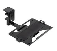 VIVO Clamp-on 12 x 9 inch Rotating Laptop Tray, Extra Sturdy Single Desk Swivel Clamp, Ergonomic Typing, Black, MOUNT-LAP1CB