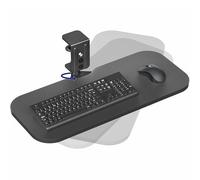 VIVO Clamp-on 23 x 10 inch Rotating Computer Keyboard and Mouse Tray, Extra Sturdy Single Desk Swivel Clamp, Ergonomic Typing, Black, MOUNT-KB04CB