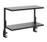 VIVO Clamp-on 61cm Above or Below Desk 2-Tier Shelving Unit for Table Accessories, Gaming Devices, and More, Storage Tray, Desktop Organizer, Black