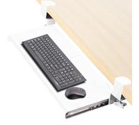 VIVO Clamp-on Computer Keyboard and Mouse Under Desk Mount Slider Tray, 69cm (84 Including Clamps) x 28cm Pull Out Platform Drawer, White, MOUNT-KB05W