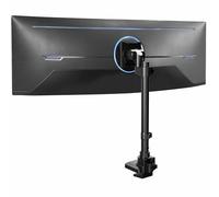VIVO Clamp-on Single Ultra Wide Monitor Desk Mount, Low Profile Heavy Duty Adjustable Stand for 1 Ultrawide Screen up to 57 inches, 59.4 lbs Capacity, Black, STAND-V157C