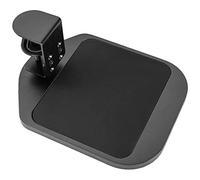 VIVO Clamp-on Wooden Mouse Pad Holder Platform, Adjustable Under Desk 360° Rotating Tray Rest Extension Attachment, up to 5cm Desktops, Black, MOUNT-MS01B