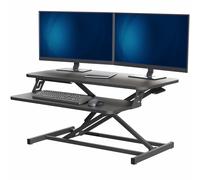 VIVO Desk Riser 80 cm Standing Converter with Quick Pneumatic Spring, Economic Height Adjustable Sit Stand Dual Monitor and Laptop Workstation, Black