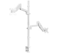 VIVO Dual Monitor Arm Extra Tall Mount for Screens up to 32 inches, Pneumatic Height Adjustment, Full Articulating Heavy Duty VESA Stand with Desk