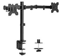 VIVO Dual Monitor Desk Mount, Heavy Duty Fully Adjustable Steel Stand, Holds 2 Computer Screens up to 30 inches and Max 10 kg each, Black, STAND-V002