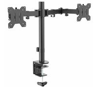 VIVO Dual Monitor Desk Mount, Heavy Duty Fully Adjustable Steel Stand, Holds 2 Computer Screens up to 24 inches and Max 22lbs Each, Black, STAND-V024