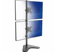 VIVO Dual Monitor Desk Stand Free-Standing LCD Mount, Holds in Stacked Vertical Position 2 Ultrawide Screens up to 34 inches, Black, STAND-V002L