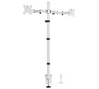 VIVO Dual Monitor Stand Up Desk Mount Extra Tall 39 inch Pole, Fully Adjustable Stand for up to 27 inch Screens, White, STAND-V012W