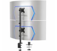 VIVO Dual Vertically Stacked Ultra-Wide Monitor Desk Mount, Extra Tall Heavy Duty Adjustable Stand for 2 Ultrawide Screens up to 45 inches, 25 lbs Per Screen Capacity, Black, STAND-V200R