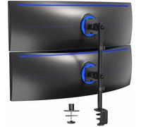 VIVO Dual Vertically Stacked Ultra-Wide Monitor Desk Mount for up to 49 inch Ultrawide Screens, Extra Tall Heavy Duty Adjustable Stand Holds 44 lbs Per Screen, Black, STAND-V202R