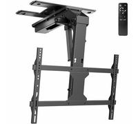 VIVO Electric Flip Down and Swivel Ceiling TV Mount for 37 to 70 inch Screens, Large Motorized Flat Ceiling VESA Mount, Holds up to 45kg, App and Voice Control, Black, MOUNT-E-FD75C-S
