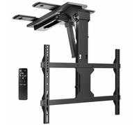 VIVO Electric Flip Down Ceiling TV Mount for 37 to 70 inch Screens, Large Motorized Flat or Pitched Ceiling VESA Mount, Holds up to 45kg, App and Voice Control, Black, MOUNT-E-FD75C