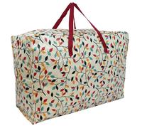 Vivo Extra Large Jumbo Reusable Strong Laundry Shopping Bags With Zip - Leaves