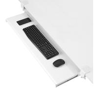 VIVO Extra Long Clamp-on Computer Keyboard and Mouse Under Desk Slider Tray, 34 x 11 inch Pull Out Platform Drawer, White, MOUNT-KB15EW