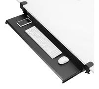 VIVO Extra Long Keyboard Tray Under Desk Pull Out with Extra Sturdy C Clamp Mount System, 86cm (102cm Including Clamps) x 28cm Slide-Out Platform Computer Drawer for Typing, Black, MOUNT-KB15EB