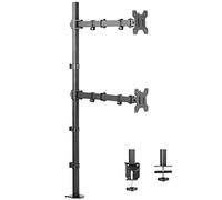 VIVO Extra Tall Vertically Stacked Dual Monitor Desk Mount Stand with 99 cm Stand-up Pole, Fully Adjustable Extended Arms, Fits 2 Screens up to 27 inches, STAND-V012T