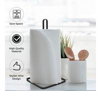 Vivo Free Standing Kitchen Paper Towel Roll Holder Organiser Stand Storage Rack Black
