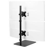 VIVO Freestanding Dual Vertically Stacked Ultra-Wide Monitor Desk Stand, Extra Tall Heavy Duty Adjustable Mount for 2 Ultrawide Screens up to 45 inches, 25 lbs Per Screen Capacity, Black, STAND-V200L