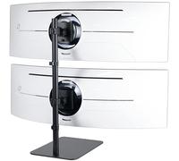 VIVO Freestanding Dual Vertically Stacked Ultra-wide Monitor Desk Stand, Extra Tall Heavy Duty Adjustable Mount for 2 Ultrawide Screens up to 49 inches, 20kg Per Screen Capacity, Black, STAND-V202L