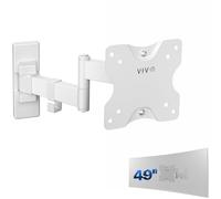 VIVO Full Motion Wall Mount for up to 27 inch LCD LED TV and Computer Monitor Screens, Tilt and Swivel Bracket with Max 100x100mm VESA, White, MOUNT-VW01MW