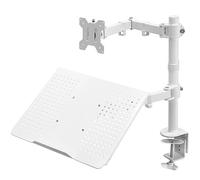 VIVO Fully Adjustable 13 to 32 inch Single Computer Monitor and Laptop Desk Mount Combo, Stand with Grommet Option, Fits up to 17 inch Laptops, White STAND-V002CW