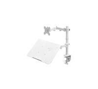VIVO Fully Adjustable 13 to 32 inch Single Computer Monitor and Laptop Desk Mount Combo, Stand with Grommet Option, Fits up to 17 inch Laptops, White