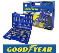 Vivo Goodyear Socket Set & Screwdriver Bit Torx Ratchet Case 94Pc 1/2" 1/4" Tool Kit