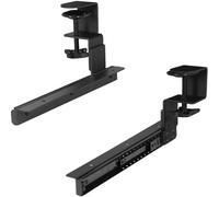 VIVO Height Adjustable Clamp and 12 inch Rail Set for DIY Custom Wooden Keyboard Trays (Tray Not Included), Under Desk Pull Out Slider Track with