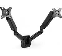 VIVO Height Adjustable Pneumatic Extended Arm Dual Monitor Wall Mount Full Motion Articulating, Fits 2 Screens 17 to 27 inches, Black, MOUNT-V002G