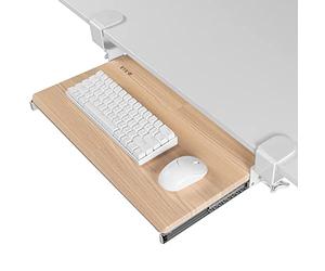 VIVO Kleine Tastaturablage Unter dem Schreibtisch ausziehbar mit Extra stabilem C-Klemmhalterungssystem, weißer Rahmen, MOUNT-KB05ES-A