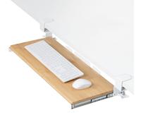 VIVO Large Clamp-on Computer Keyboard and Mouse Under Desk Slider Tray 27 x 11 inch Pull Out Platform Drawer Bamboo MOUNT-KB05O