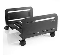 Large Computer Tower Desktop ATX-Case, CPU Steel Rolling Stand, 7.8 to 14 inch Wide Adjustable Mobile Cart Holder with Locking Caster Wheels, Gaming