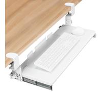 VIVO Large Height Adjustable Under Desk Keyboard Tray C-clamp Mount S